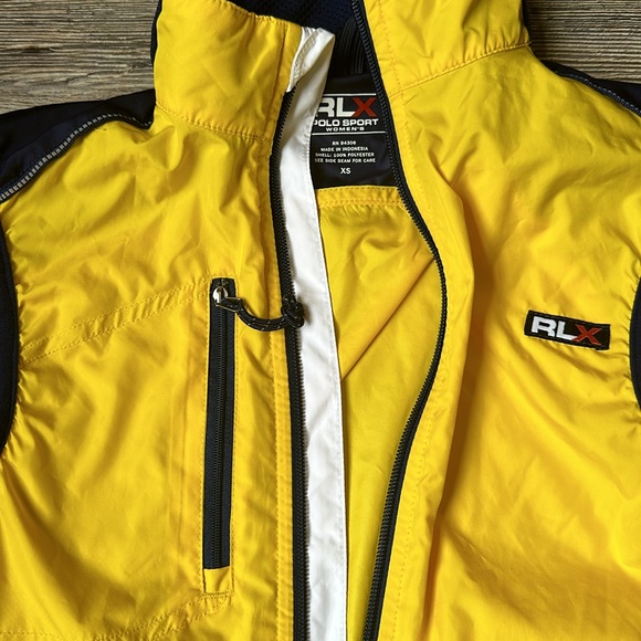 NWT Vintage Polo Sport RLX Ralph Lauren Reflective Yellow Cycling Vest Womens XS - Picture 2 of 4